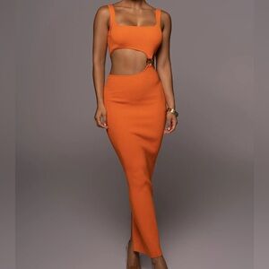 Orange Cutout Maxi Dress